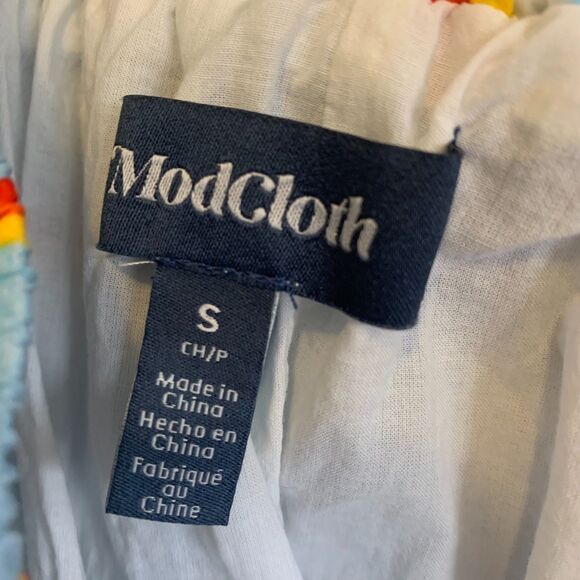 MODCLOTH On My Wavelength Skater Skirt Rainbow Size Small - Picture 10 of 11